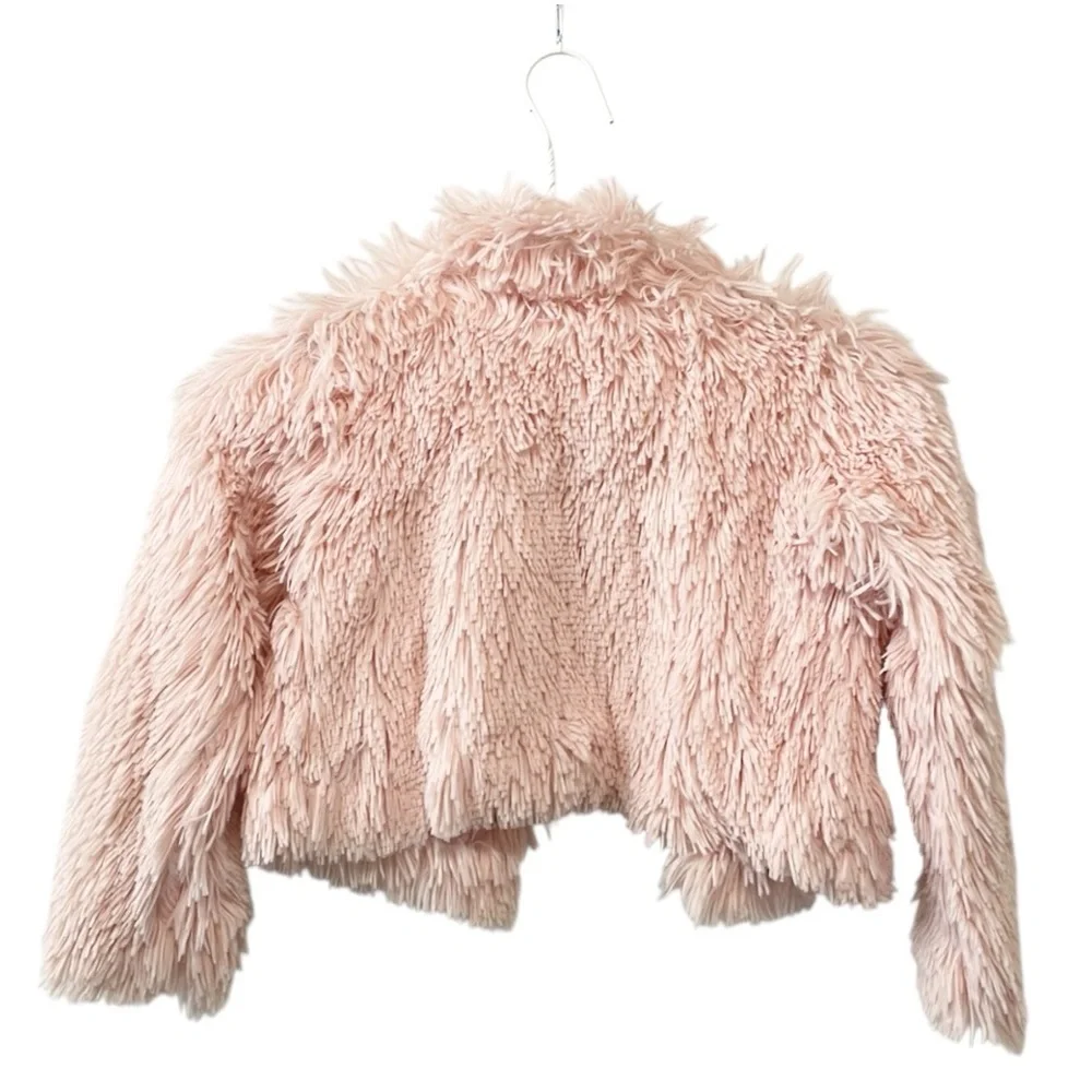 Mademoiselle Charlotte‎ Pink Faux Fur Cropped Jacket Girls Sz 7